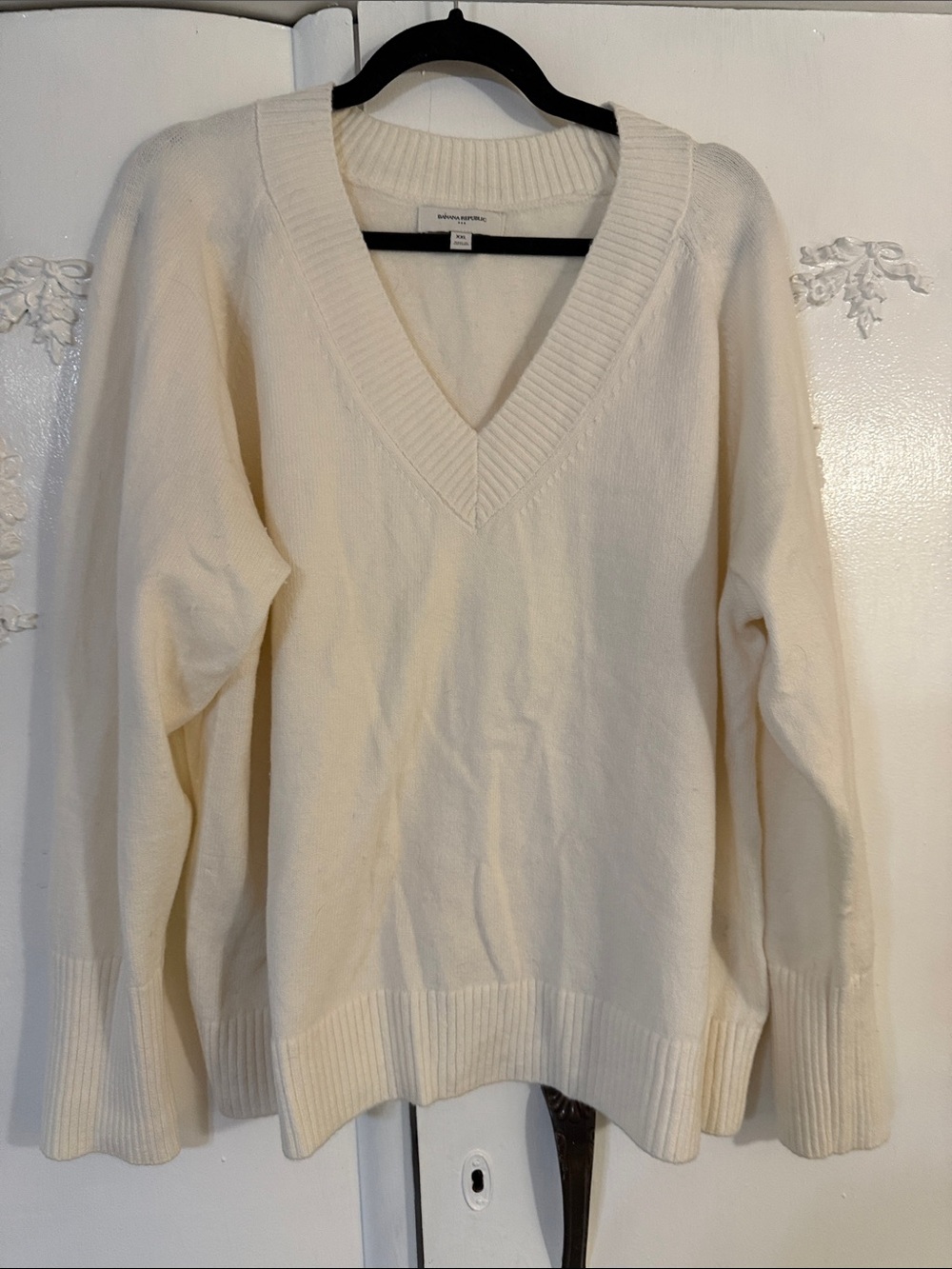 Classic Cream V-Neck Sweater